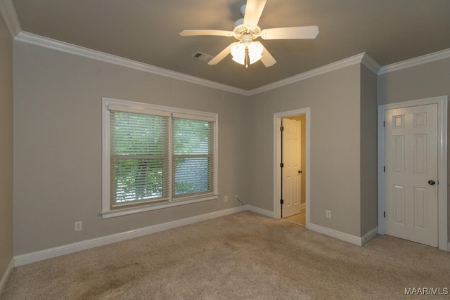 7025 Wynlakes Blvd, Montgomery, AL 36117 - unfurnished bedroom with ornamental molding, carpet floors, and ceiling fan