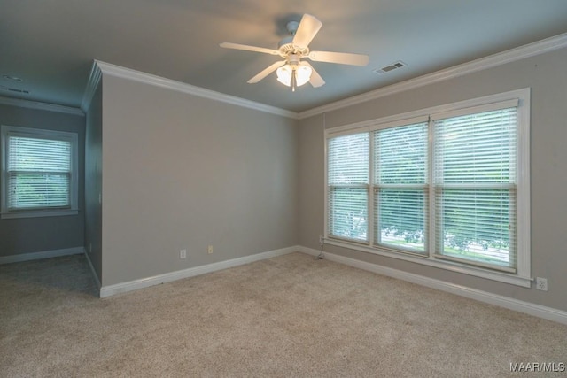 7025 Wynlakes Blvd, Montgomery, AL 36117 - unfurnished room with carpet floors, crown molding, and ceiling fan