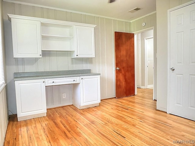 3609 Loxley Ln, Montgomery, AL 36109 - unfurnished office featuring ornamental molding, light wood-style floors, and built in study area