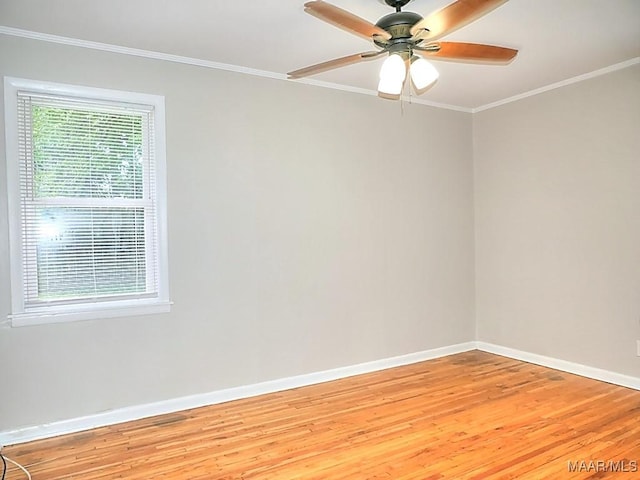 3609 Loxley Ln, Montgomery, AL 36109 - unfurnished room featuring light wood finished floors, ornamental molding, and a ceiling fan