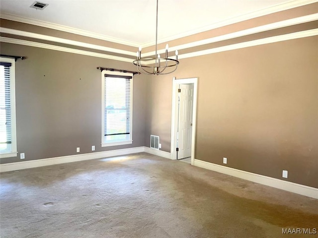 9858 Wynchase Cir, Montgomery, AL 36117 - carpeted empty room with healthy amount of natural light, a chandelier, and ornamental molding