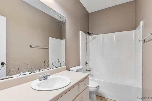 1018 Austin St, Wetumpka, AL 36092 - full bathroom with vanity, bathing tub / shower combination, and tile patterned floors