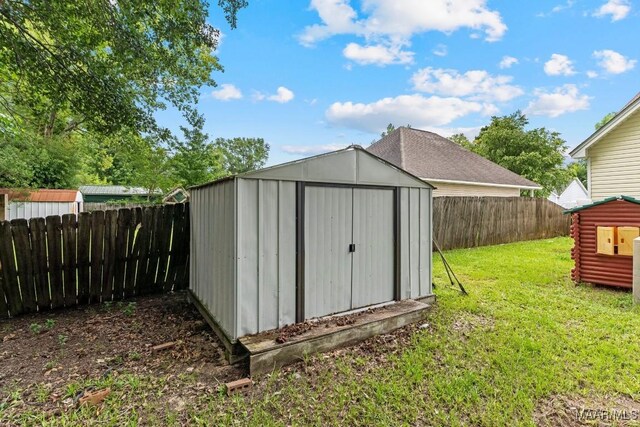 1018 Austin St, Wetumpka, AL 36092 - view of shed with a fenced backyard