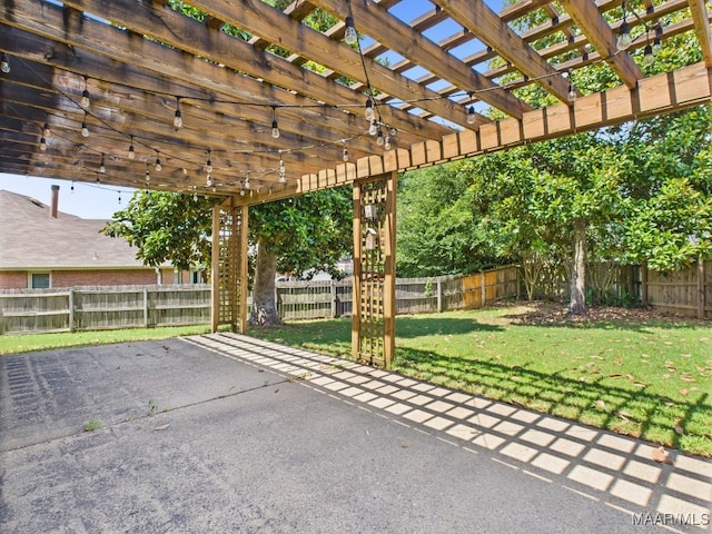 7467 Old Pump Rd, Montgomery, AL 36117 - fenced backyard with a pergola and a patio area