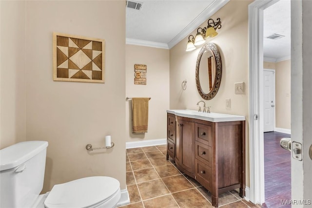 54 Pine Dr, Eclectic, AL 36024 - bathroom with crown molding, vanity, and tile patterned floors