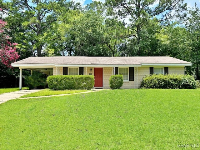 1706 Celia Ct, Montgomery, AL 36106 - single story home featuring a front lawn, concrete driveway, an attached carport, and brick siding