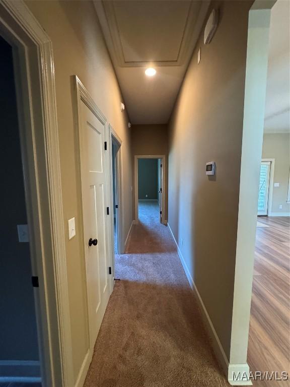 3701 Weston Pl, Montgomery, AL 36116 - hallway featuring carpet and baseboards
