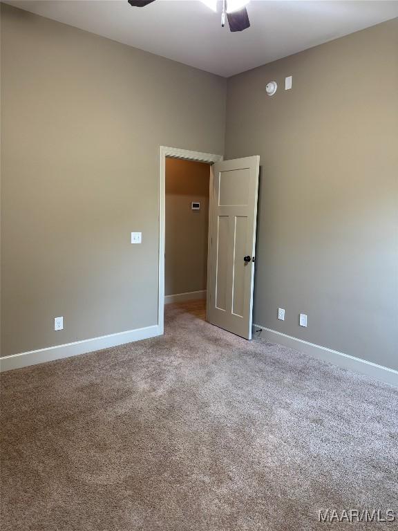 3701 Weston Pl, Montgomery, AL 36116 - spare room featuring a ceiling fan, carpet flooring, and a smoke detector