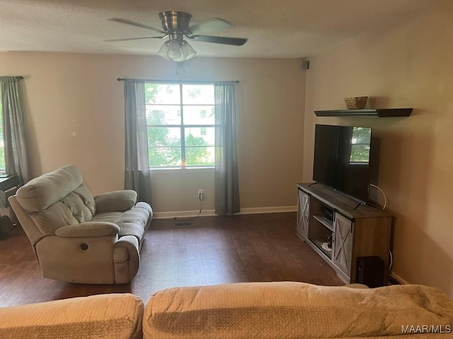 649 Partridge Ln, Prattville, AL 36067 - living area featuring a ceiling fan and dark wood-type flooring
