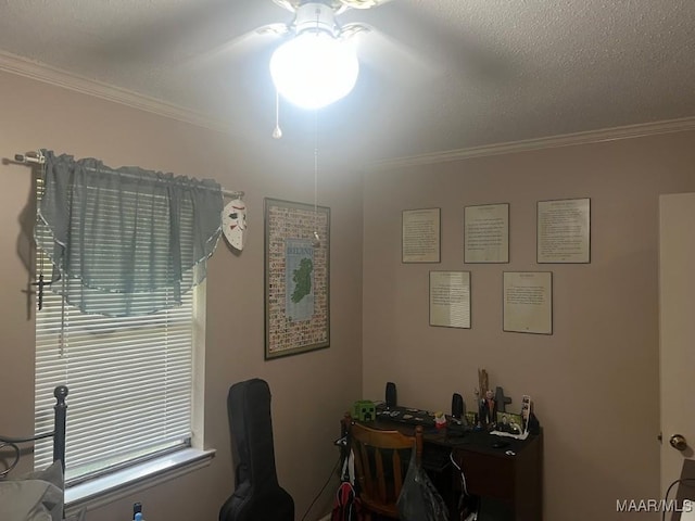 649 Partridge Ln, Prattville, AL 36067 - office area with crown molding and ceiling fan