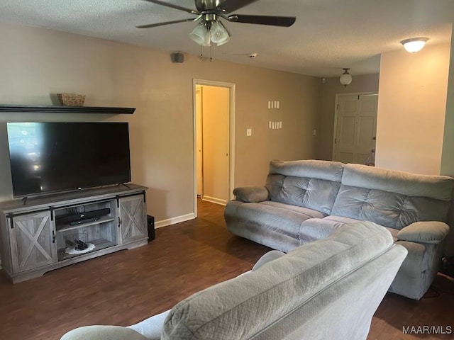 649 Partridge Ln, Prattville, AL 36067 - living area featuring dark wood-style floors and ceiling fan