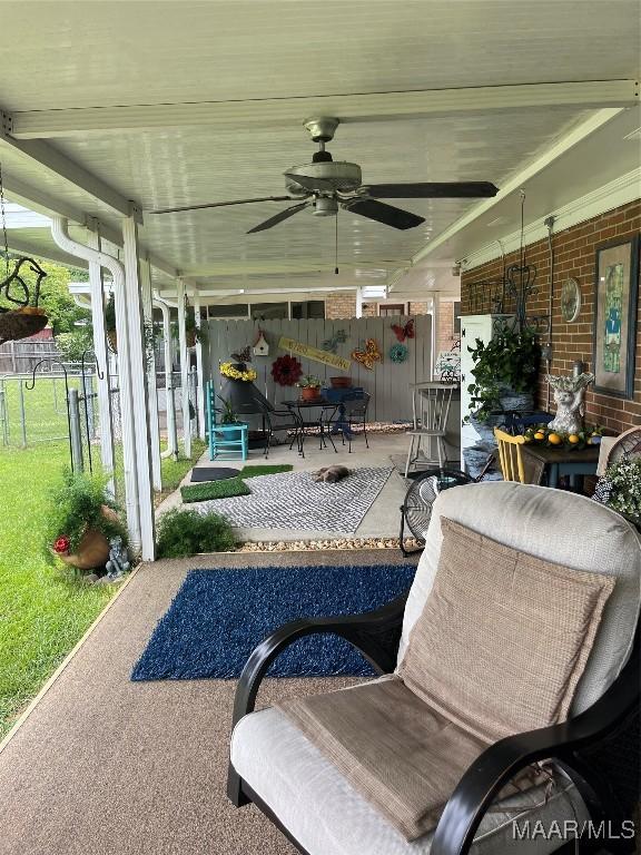 2607 Pine Tree Cir, Selma, AL 36701 - view of patio featuring a ceiling fan