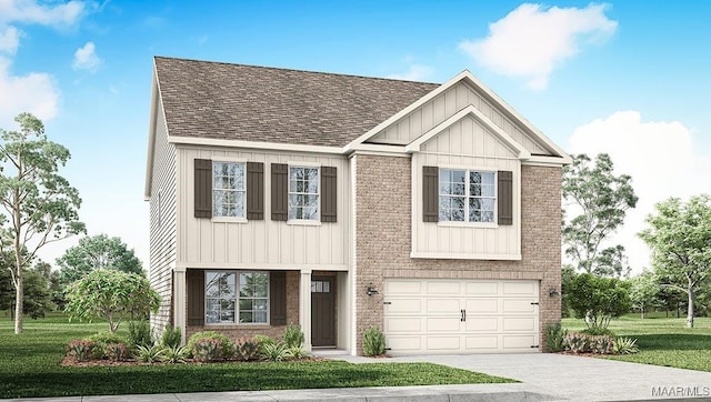 6028 Cunningham Trl, Montgomery, AL 36116 - view of front facade with roof with shingles, driveway, a garage, and brick siding
