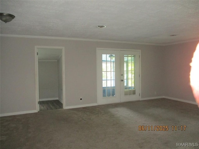 398 Birch Ave, Selma, AL 36701 - carpeted spare room featuring crown molding and a textured ceiling