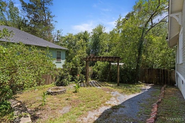 610 Ponce De Leon Ave, Montgomery, AL 36106 - view of yard with a pergola and a fire pit