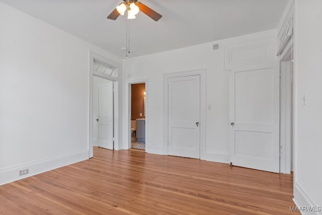 610 Ponce De Leon Ave, Montgomery, AL 36106 - unfurnished bedroom featuring light wood-style floors, ensuite bathroom, and ceiling fan