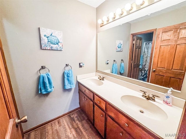1267 County Road 85th Rd, Prattville, AL 36067 - full bath featuring double vanity and wood finished floors