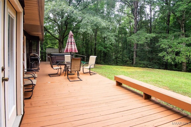 1267 County Road 85th Rd, Prattville, AL 36067 - deck with outdoor dining space, a yard, and area for grilling