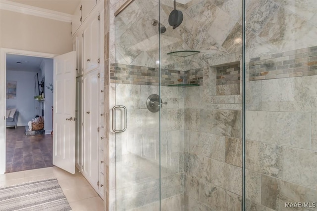 3900 Snowdoun Chambers Rd, Montgomery, AL 36116 - full bathroom with ornamental molding and a shower stall