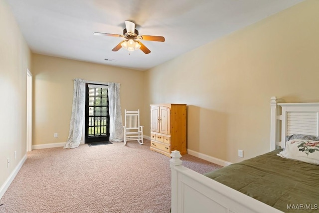 301 Eastgate Dr, Prattville, AL 36066 - unfurnished bedroom with light carpet, a ceiling fan, and access to outside