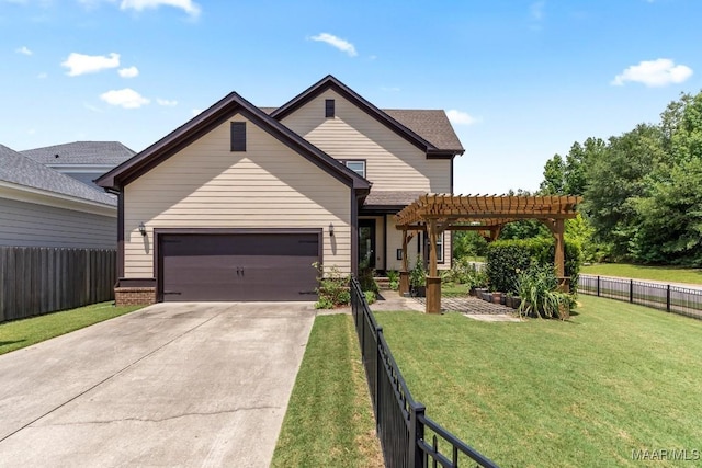 301 Eastgate Dr, Prattville, AL 36066 - view of front facade featuring a pergola, driveway, and an attached garage