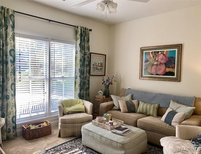 5650 Ash Grove Ct, Montgomery, AL 36116 - living room with ceiling fan, plenty of natural light, and carpet floors
