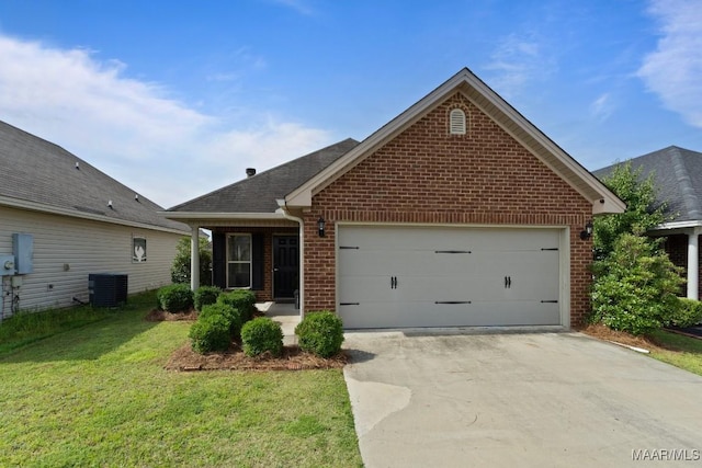 6526 Ridgeview Ln, Montgomery, AL 36116 - view of front of property with brick siding, a front yard, driveway, and a garage