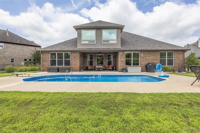 9185 Brenham Ct, Montgomery, AL 36117 - view of swimming pool with a lawn, a patio, and an outdoor hangout area