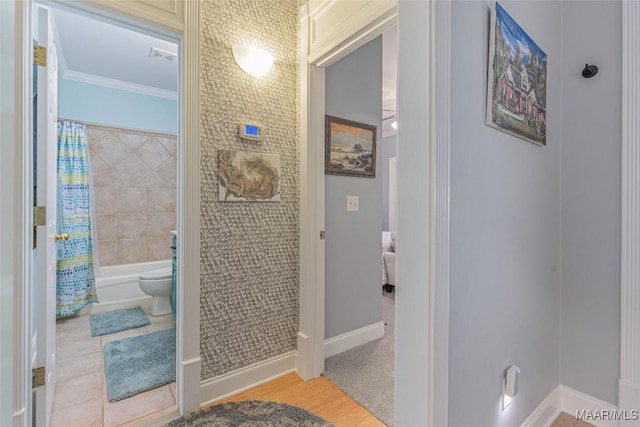 378 Winding Wood Dr, Wetumpka, AL 36093 - full bathroom with ornamental molding and shower / tub combo