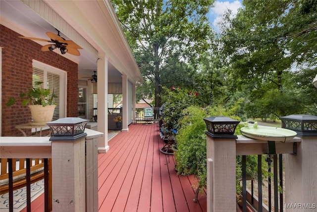 378 Winding Wood Dr, Wetumpka, AL 36093 - wooden deck featuring ceiling fan