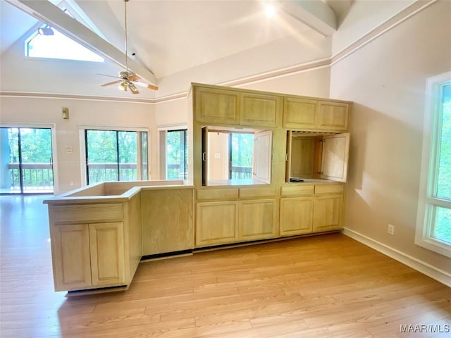 400 Millcreek Rd, Wetumpka, AL 36093 - interior space with vaulted ceiling, light wood-style floors, and ceiling fan