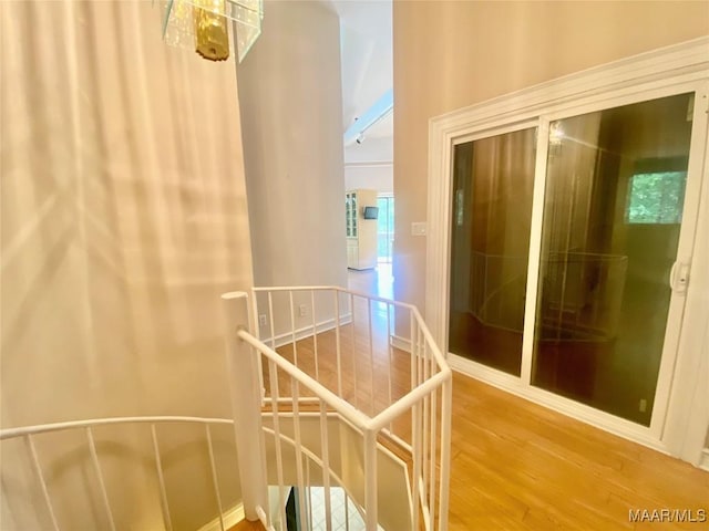 400 Millcreek Rd, Wetumpka, AL 36093 - hall with an upstairs landing and wood finished floors