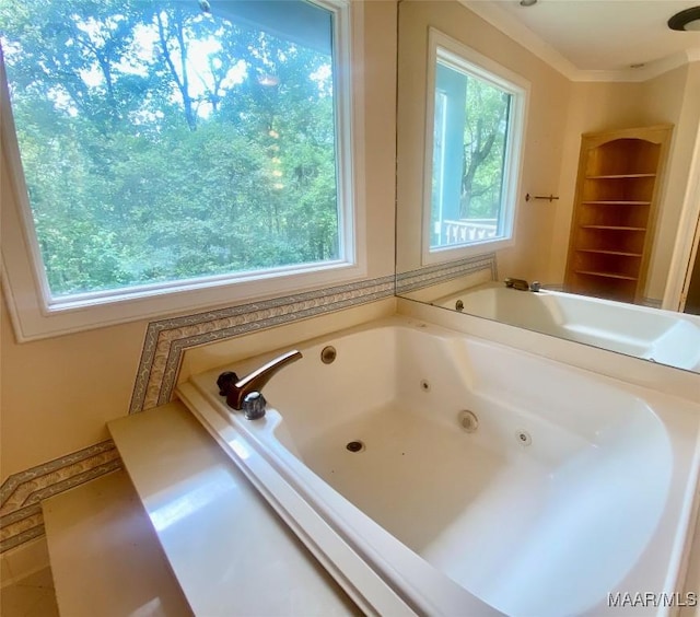 400 Millcreek Rd, Wetumpka, AL 36093 - full bathroom with a jetted tub and crown molding
