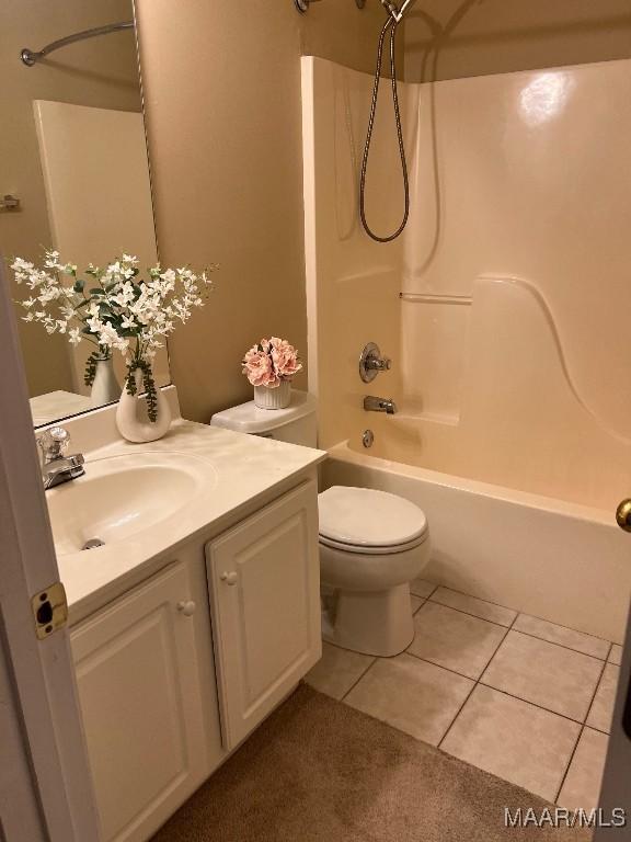 9324 Bristlecone Dr, Montgomery, AL 36117 - full bath featuring vanity, tile patterned flooring, and shower / bathtub combination
