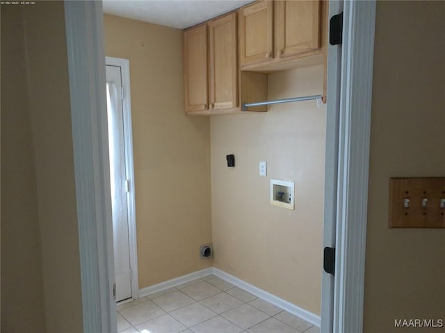213 Foxdale Rd, Millbrook, AL 36054 - laundry room with washer hookup, light tile patterned floors, cabinet space, and hookup for an electric dryer