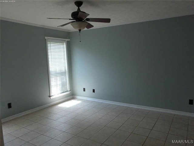 213 Foxdale Rd, Millbrook, AL 36054 - spare room featuring crown molding, a ceiling fan, and light tile patterned floors