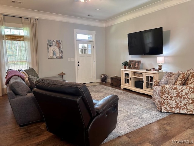 447 Cloverdale Rd, Greenville, AL 36037 - living room with crown molding and wood finished floors