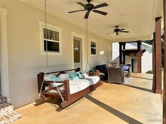 447 Cloverdale Rd, Greenville, AL 36037 - view of patio with an outdoor hangout area and ceiling fan