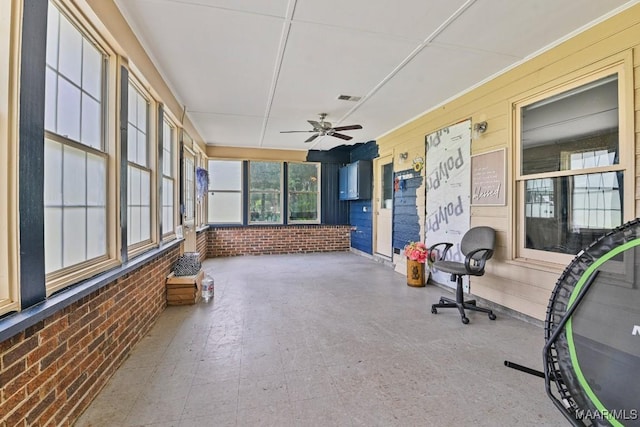 445 W Hickory Grove Rd, Lapine, AL 36046 - unfurnished sunroom with brick wall