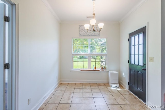 205 Jennifer Ln, Deatsville, AL 36022 - entryway with ornamental molding and a chandelier