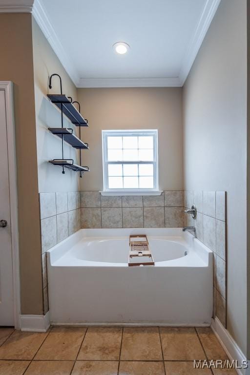 205 Jennifer Ln, Deatsville, AL 36022 - full bath with a bath, tile patterned floors, and crown molding