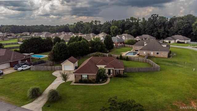 205 Jennifer Ln, Deatsville, AL 36022 - aerial view of residential area with a pool area