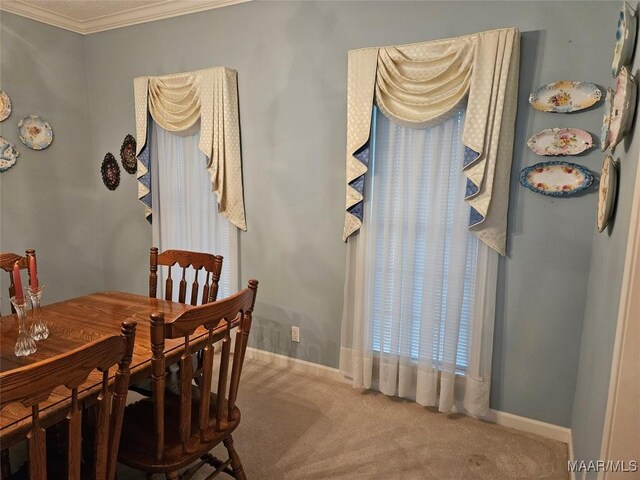 2714 Luverne Hwy, Greenville, AL 36037 - dining space with carpet flooring and ornamental molding