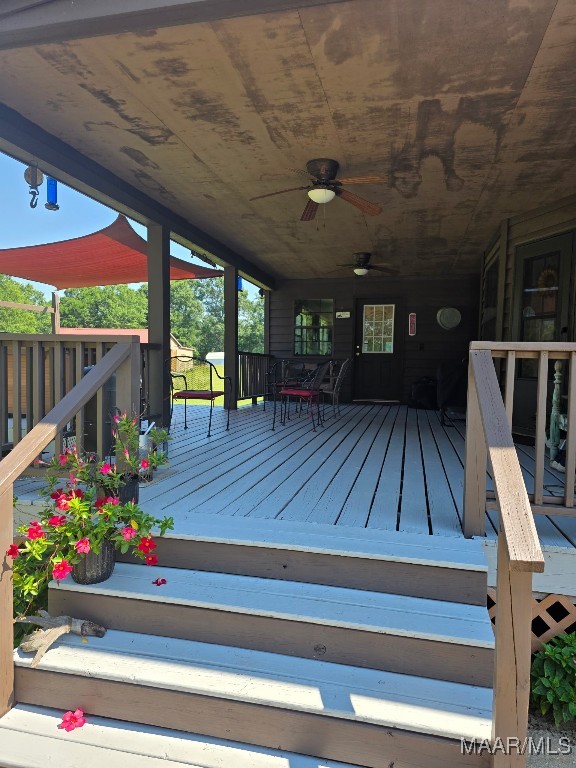 973 Pettus Rd, Lapine, AL 36046 - wooden deck with ceiling fan