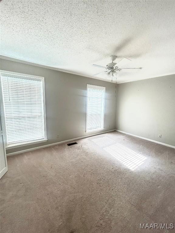 2 Rolling Hills Cir, Camden, AL 36726 - empty room featuring carpet, ceiling fan, and a textured ceiling