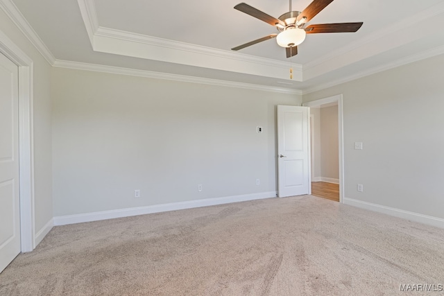 97 Abbington Blvd, Pike Road, AL 36064 - carpeted empty room with a tray ceiling, ornamental molding, and a ceiling fan