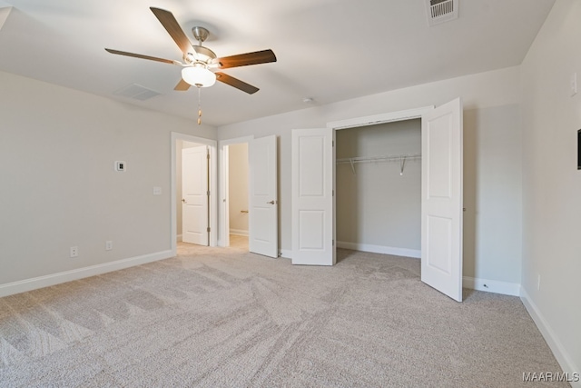97 Abbington Blvd, Pike Road, AL 36064 - unfurnished bedroom with light colored carpet, ceiling fan, and a closet