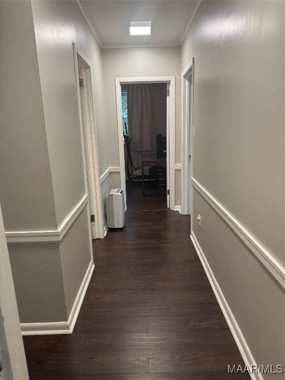 3549 Audubon Rd, Montgomery, AL 36111 - hall with dark wood-style floors and crown molding