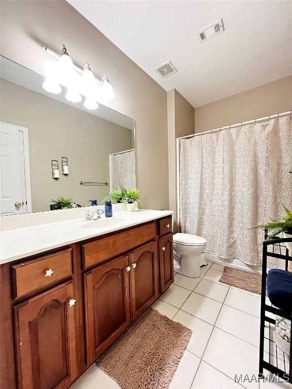 267 River Birch Cir, Wetumpka, AL 36093 - bathroom with tile patterned flooring, vanity, and a shower with curtain