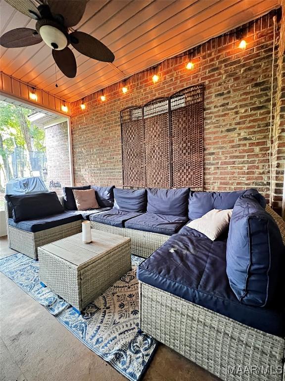 267 River Birch Cir, Wetumpka, AL 36093 - view of patio / terrace featuring outdoor lounge area and ceiling fan